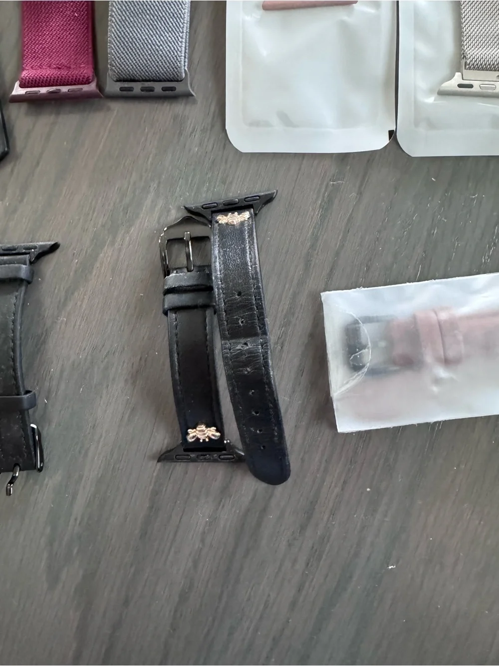 Apple Watch Accessory Lot — Black, Rose Gold, Pink, Gray, Burgundy